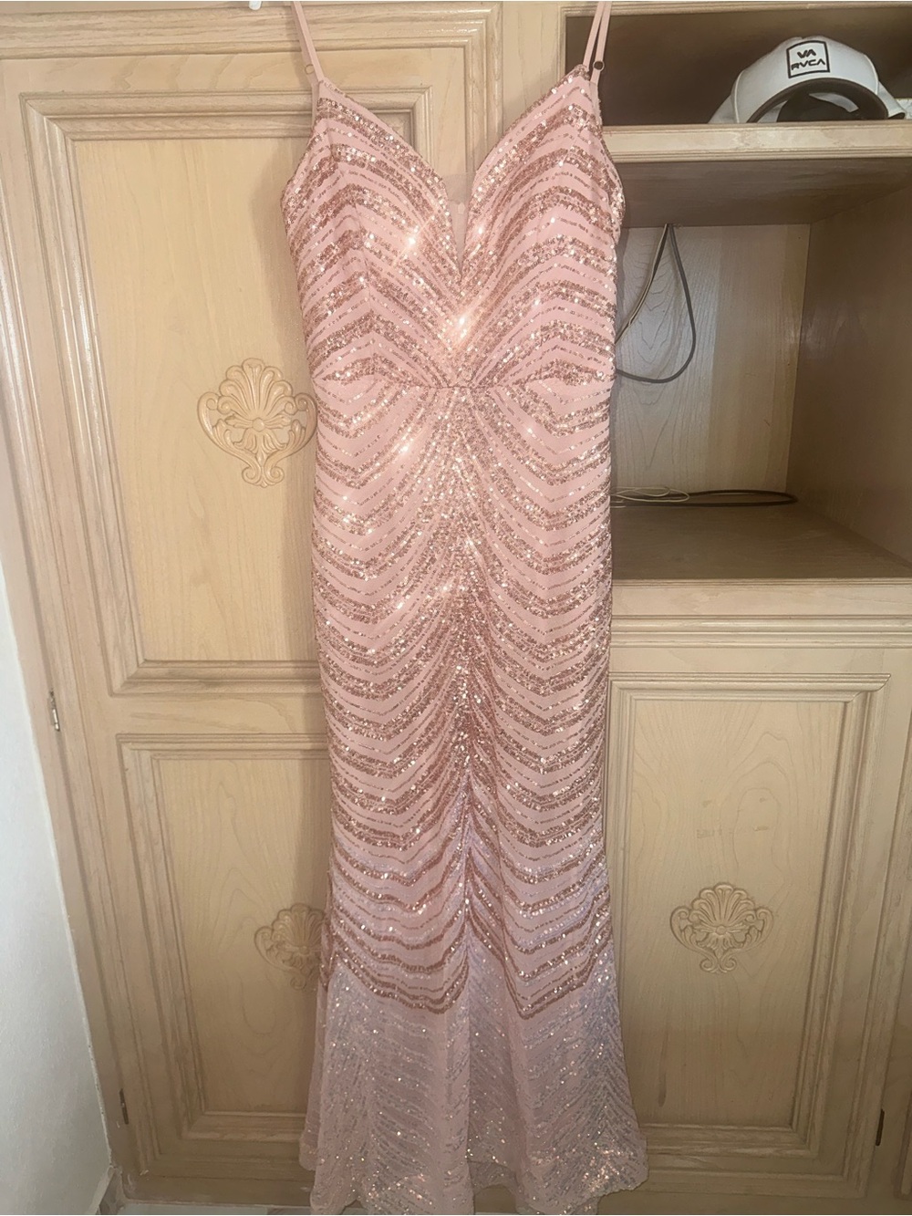 Grace Rose Gold Sequin Maxi Dress